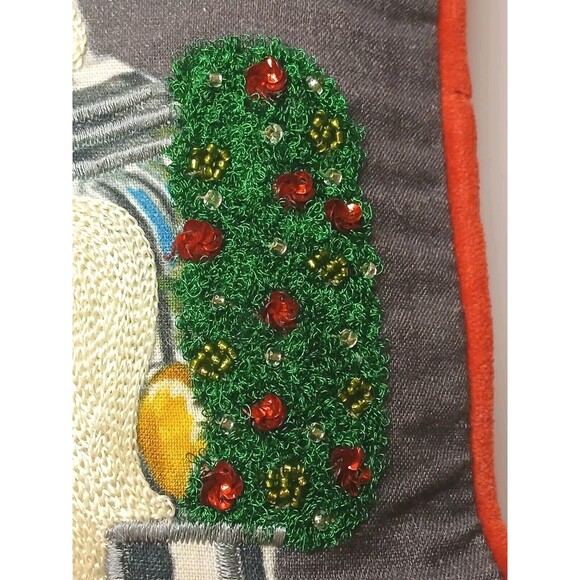 MacKenzie-Childs Farmhouse Holiday Truck Pillow Cotton/Linen Applique Embroidery - Picture 3 of 16